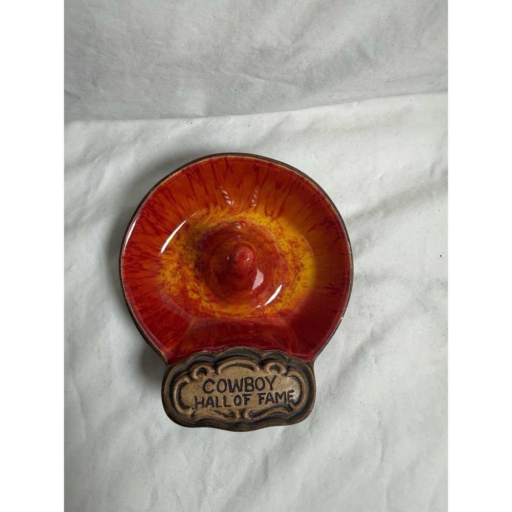 Treasure Craft Cowboy Hall Of Fame Ashtray Western Pottery Made In USA